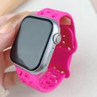 For Apple Watch 42mm / 41mm / 40mm / 38mm Dog Paw Bones Butterfly Buckle Silicone Watch Band(Rose Red) - 2