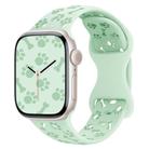 For Apple Watch 42mm / 41mm / 40mm / 38mm Dog Paw Bones Butterfly Buckle Silicone Watch Band(Light Mint) - 1