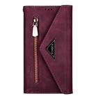 For Xiaomi Redmi 8A Skin Feel Zipper Horizontal Flip Leather Case with Holder & Card Slots & Photo Frame & Lanyard & Long Rope(Wine Red) - 2