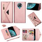 For Xiaomi Redmi K30 Pro Skin Feel Zipper Horizontal Flip Leather Case with Holder & Card Slots & Photo Frame & Lanyard & Long Rope(Rose Gold) - 1