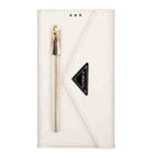 For Xiaomi Redmi Note 7 Skin Feel Zipper Horizontal Flip Leather Case with Holder & Card Slots & Photo Frame & Lanyard & Long Rope(White) - 2