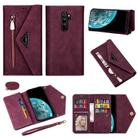 For Xiaomi Redmi Note 8 Pro Skin Feel Zipper Horizontal Flip Leather Case with Holder & Card Slots & Photo Frame & Lanyard & Long Rope(Wine Red) - 1