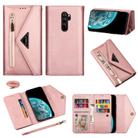 For Xiaomi Redmi Note 8 Pro Skin Feel Zipper Horizontal Flip Leather Case with Holder & Card Slots & Photo Frame & Lanyard & Long Rope(Rose Gold) - 1