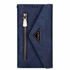 For Xiaomi Redmi Note 8 Skin Feel Zipper Horizontal Flip Leather Case with Holder & Card Slots & Photo Frame & Lanyard & Long Rope(Blue) - 2