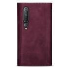 For Xiaomi Mi 10 Skin Feel Zipper Horizontal Flip Leather Case with Holder & Card Slots & Photo Frame & Lanyard & Long Rope(Wine Red) - 2