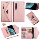 For Xiaomi Mi 10 Skin Feel Zipper Horizontal Flip Leather Case with Holder & Card Slots & Photo Frame & Lanyard & Long Rope(Rose Gold) - 1