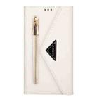 For Xiaomi Mi CC9 Skin Feel Zipper Horizontal Flip Leather Case with Holder & Card Slots & Photo Frame & Lanyard & Long Rope(White) - 2