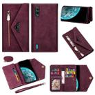 For Xiaomi Mi CC9 Skin Feel Zipper Horizontal Flip Leather Case with Holder & Card Slots & Photo Frame & Lanyard & Long Rope(Wine Red) - 1