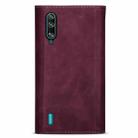 For Xiaomi Mi CC9 Skin Feel Zipper Horizontal Flip Leather Case with Holder & Card Slots & Photo Frame & Lanyard & Long Rope(Wine Red) - 3