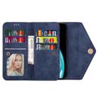 For Xiaomi Mi CC9 Pro Skin Feel Zipper Horizontal Flip Leather Case with Holder & Card Slots & Photo Frame & Lanyard & Long Rope(Blue) - 6