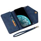 For Xiaomi Mi CC9 Pro Skin Feel Zipper Horizontal Flip Leather Case with Holder & Card Slots & Photo Frame & Lanyard & Long Rope(Blue) - 7
