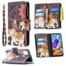 For Samsung Galaxy A21s Colored Drawing Pattern Zipper Horizontal Flip Leather Case with Holder & Card Slots & Wallet(Flower Elephants) - 1