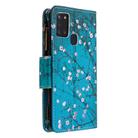 For Samsung Galaxy A21s Colored Drawing Pattern Zipper Horizontal Flip Leather Case with Holder & Card Slots & Wallet(Plum Blossom) - 3