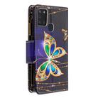 For Samsung Galaxy A21s Colored Drawing Pattern Zipper Horizontal Flip Leather Case with Holder & Card Slots & Wallet(Big Butterfly) - 3