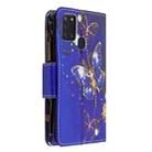 For Samsung Galaxy A21s Colored Drawing Pattern Zipper Horizontal Flip Leather Case with Holder & Card Slots & Wallet(Purple Butterfly) - 3