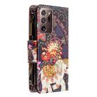 For Samsung Galaxy Note20 Ultra 5G Colored Drawing Pattern Zipper Horizontal Flip Leather Case with Holder & Card Slots & Wallet(Flower Elephants) - 3