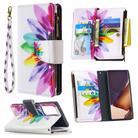 For Samsung Galaxy Note20 Ultra 5G Colored Drawing Pattern Zipper Horizontal Flip Leather Case with Holder & Card Slots & Wallet(Sun Flower) - 1