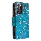 For Samsung Galaxy Note20 Ultra 5G Colored Drawing Pattern Zipper Horizontal Flip Leather Case with Holder & Card Slots & Wallet(Plum Blossom) - 3