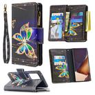 For Samsung Galaxy Note20 Ultra 5G Colored Drawing Pattern Zipper Horizontal Flip Leather Case with Holder & Card Slots & Wallet(Big Butterfly) - 1