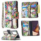 For Samsung Galaxy Note20 Ultra 5G Colored Drawing Pattern Zipper Horizontal Flip Leather Case with Holder & Card Slots & Wallet(Tree) - 1