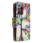 For Samsung Galaxy Note20 Ultra 5G Colored Drawing Pattern Zipper Horizontal Flip Leather Case with Holder & Card Slots & Wallet(Tree) - 3