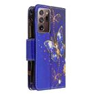 For Samsung Galaxy Note20 Ultra 5G Colored Drawing Pattern Zipper Horizontal Flip Leather Case with Holder & Card Slots & Wallet(Purple Butterfly) - 3