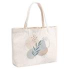 Fresh Leaves Printed Canvas Handbag Digital Print On Your Demand, Size:35x45x15cm(Beige) - 1