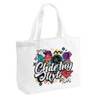 Graffiti Printed Canvas Handbag Digital Print On Your Demand, Size:30x40x10cm(White) - 1