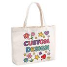 Child Drawing Printed Canvas Handbag Digital Print On Your Demand, Size:20x30x10cm(Beige) - 1