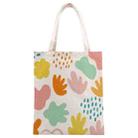 Colorful Blocks Printed Canvas Handbag Digital Print On Your Demand, Size:25x20cm(Beige) - 1