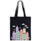 Castle Printed Canvas Handbag Digital Print On Your Demand, Size:35x30cm(Black) - 1