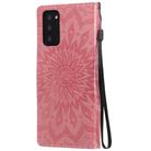 For Samsung Galaxy Note20 Embossed Sunflower Pattern Horizontal Flip PU Leather Case with Holder & Card Slots & Wallet & Lanyard(Pink) - 3