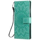 For Samsung Galaxy Note20 Ultra Embossed Sunflower Pattern Horizontal Flip PU Leather Case with Holder & Card Slots & Wallet & Lanyard(Green) - 2