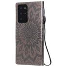 For Samsung Galaxy Note20 Ultra Embossed Sunflower Pattern Horizontal Flip PU Leather Case with Holder & Card Slots & Wallet & Lanyard(Grey) - 3