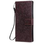For Samsung Galaxy Note20 Ultra Embossed Sunflower Pattern Horizontal Flip PU Leather Case with Holder & Card Slots & Wallet & Lanyard(Brown) - 2