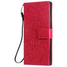 For Samsung Galaxy Note20 Ultra Embossed Sunflower Pattern Horizontal Flip PU Leather Case with Holder & Card Slots & Wallet & Lanyard(Red) - 2