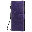 For Samsung Galaxy Note20 Ultra Embossed Sunflower Pattern Horizontal Flip PU Leather Case with Holder & Card Slots & Wallet & Lanyard(Purple) - 2