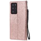 For Samsung Galaxy Note20 Ultra Embossed Sunflower Pattern Horizontal Flip PU Leather Case with Holder & Card Slots & Wallet & Lanyard(Rose Gold) - 3