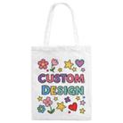 Child Drawing Printed Canvas Handbag Digital Print On Your Demand, Size:35x30cm(White) - 1
