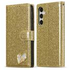For Samsung Galaxy S24 FE 5G Glitter Powder Love Leather Phone Case(Gold) - 1