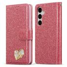 For Samsung Galaxy S24 5G Glitter Powder Love Leather Phone Case(Rose Red) - 1