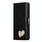 For Samsung Galaxy S24+ 5G Glitter Powder Love Leather Phone Case(Black) - 2