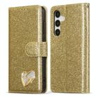 For Samsung Galaxy S24+ 5G Glitter Powder Love Leather Phone Case(Gold) - 1