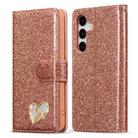 For Samsung Galaxy S24+ 5G Glitter Powder Love Leather Phone Case(Pink) - 1