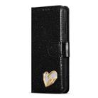 For Samsung Galaxy S25 5G Glitter Powder Love Leather Phone Case(Black) - 2