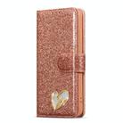 For Samsung Galaxy S25 5G Glitter Powder Love Leather Phone Case(Pink) - 2
