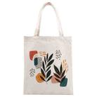 Abstract Leaves Printed Canvas Handbag Digital Print On Your Demand, Size:35x30cm(Beige) - 1
