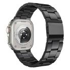 For Apple Watch 46mm / 49mm / 45mm / 44mm Norman Clasp Three-Link Stainless Steel Watch Band(Black) - 1