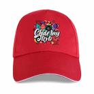Graffiti Printed Polyester Cotton Steel Buckle Cap Print On Your Demand(Red) - 1