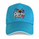 Graffiti Printed Polyester Cotton Steel Buckle Cap Print On Your Demand(Lake Blue) - 1